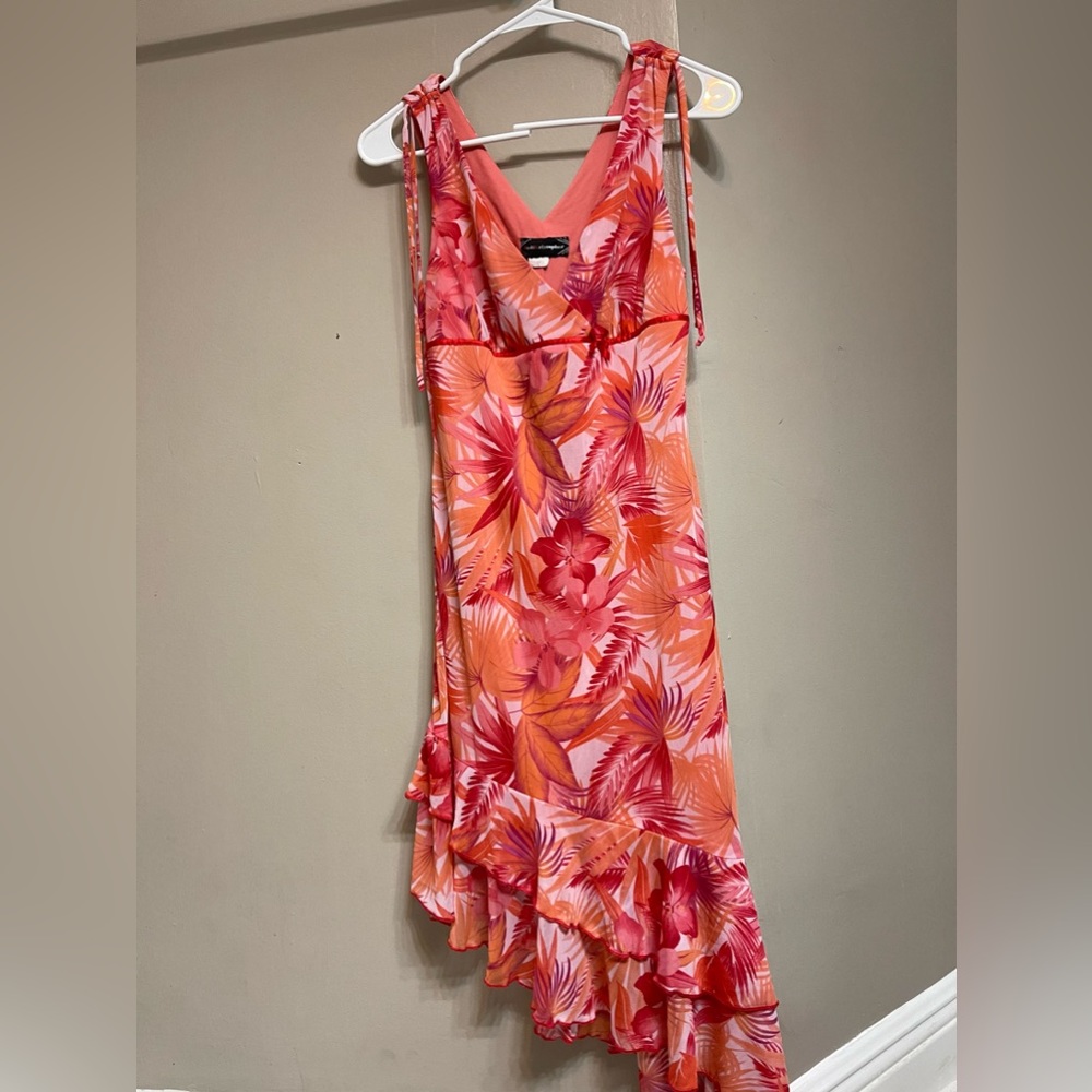 Pink and orange floral dress!!